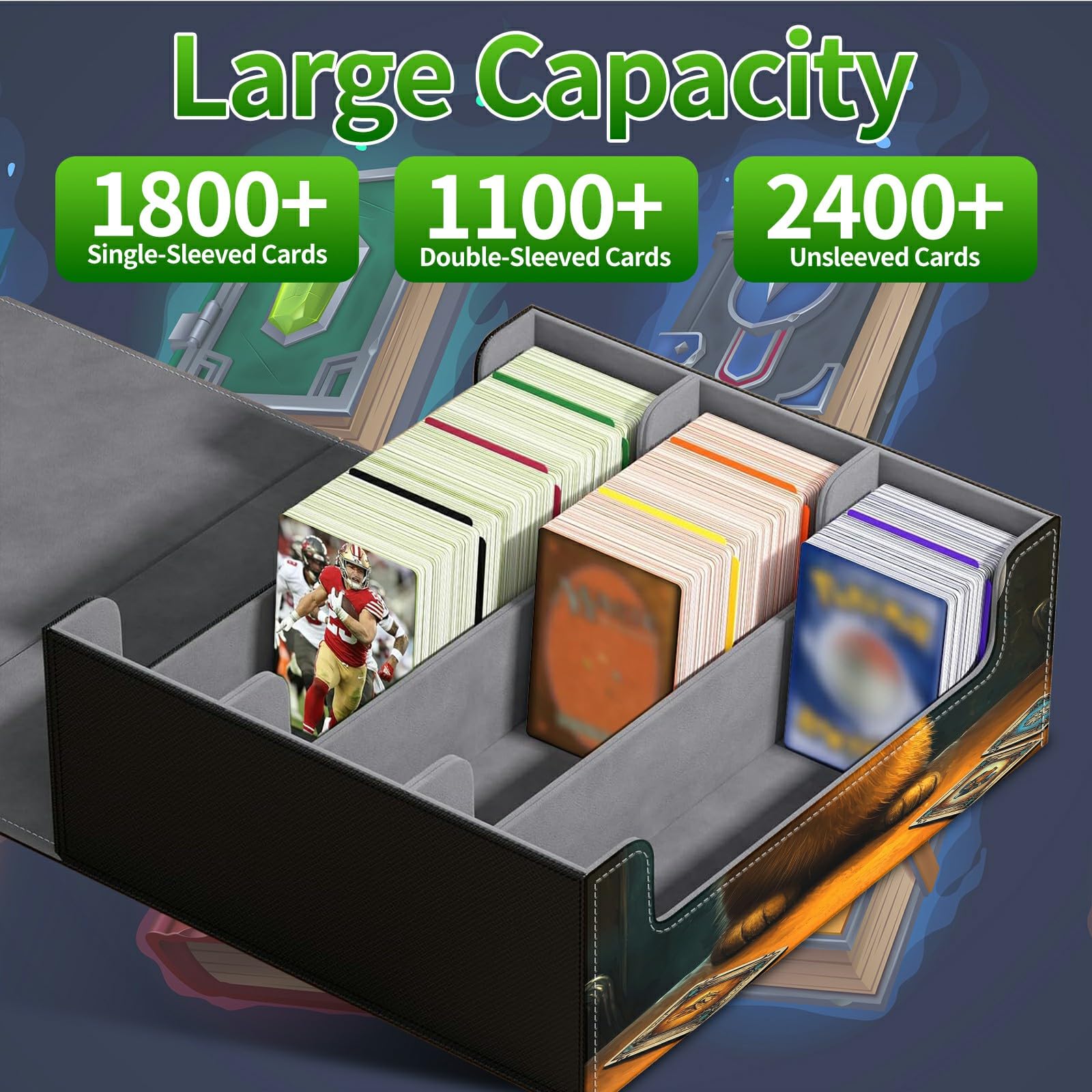 Amazon.com: RWUTYTIUL Large Card Deck Box for MTG, Fits 1200+